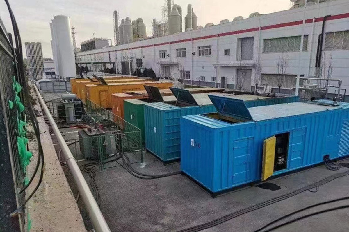 饶阳发电机租赁施工现场